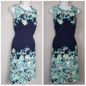 NY&COMPANY Navy Floral Print Sheath Dress